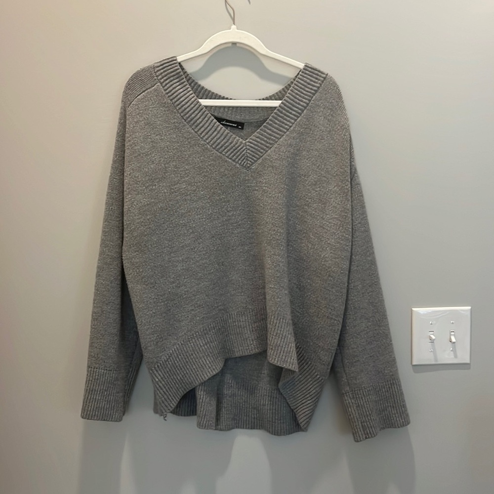 Grey V-Neck Sweater